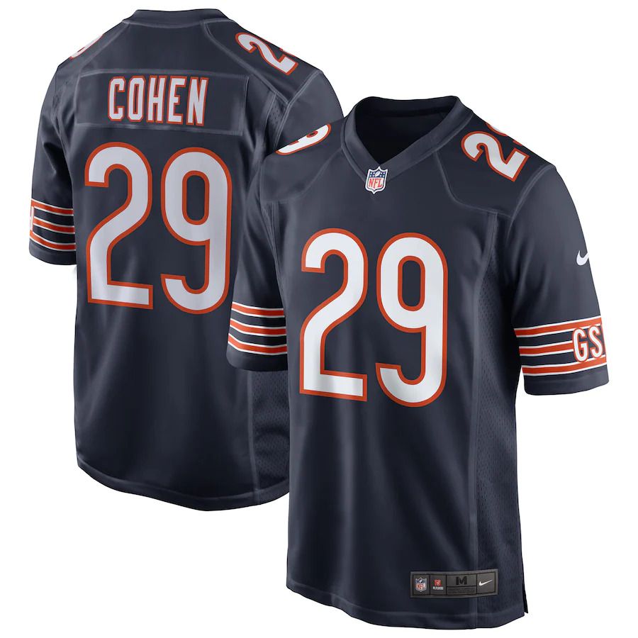 Men Chicago Bears 29 Tarik Cohen Nike Navy Game NFL Jersey